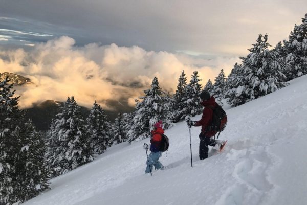 raquetas de nieve en port del comte